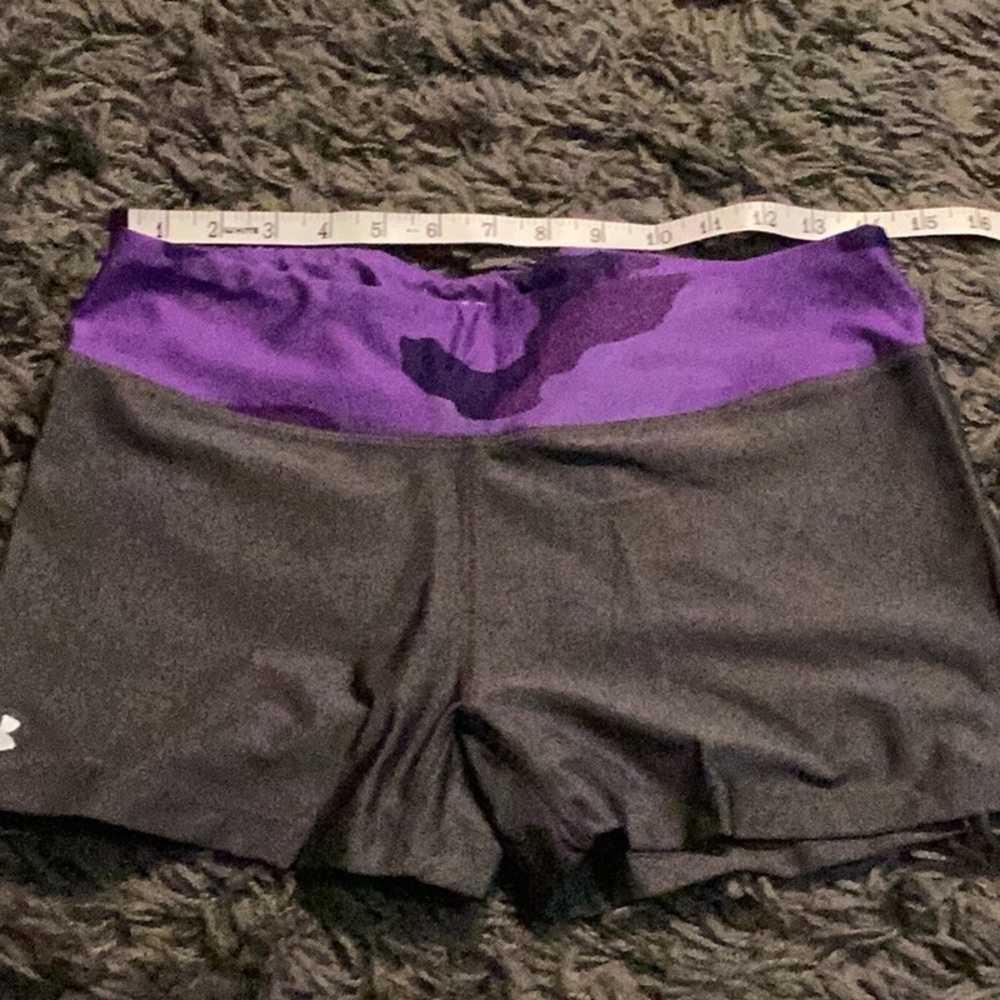 Under Armour Women's Purple and Gray Shorts activewear sport